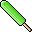 A bright green popsicle, probably lime