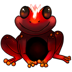 No matter how cold out it gets, this frog is always hot. Snow melts wherever it hops.