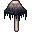 A tall mushroom, white at the top and turning black at the edges of its cap. It that oozes a black goo that drips viscously from beneath its cap.