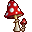 A red-capped mushroom with white spots