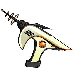 A sleek, futuristic energy weapon.<br /><br />Damage type: Energy<br /> Attack bonus: 5<br />Damage Dice: 3d8<br />Damage Bonus: 4<br />Crit Threshold: 19<br />Crit Multiplier: 3