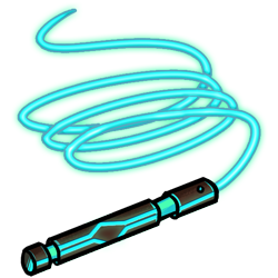 A whip, enhanced by electric shock technology. Stunning!<br /><br />Damage type: Piercing<br /> Attack bonus: 3<br />Damage Dice: 1d8<br />Damage Bonus: 2<br />Crit Threshold: 18<br />Crit Multiplier: 2<br />AC Bonus: 4