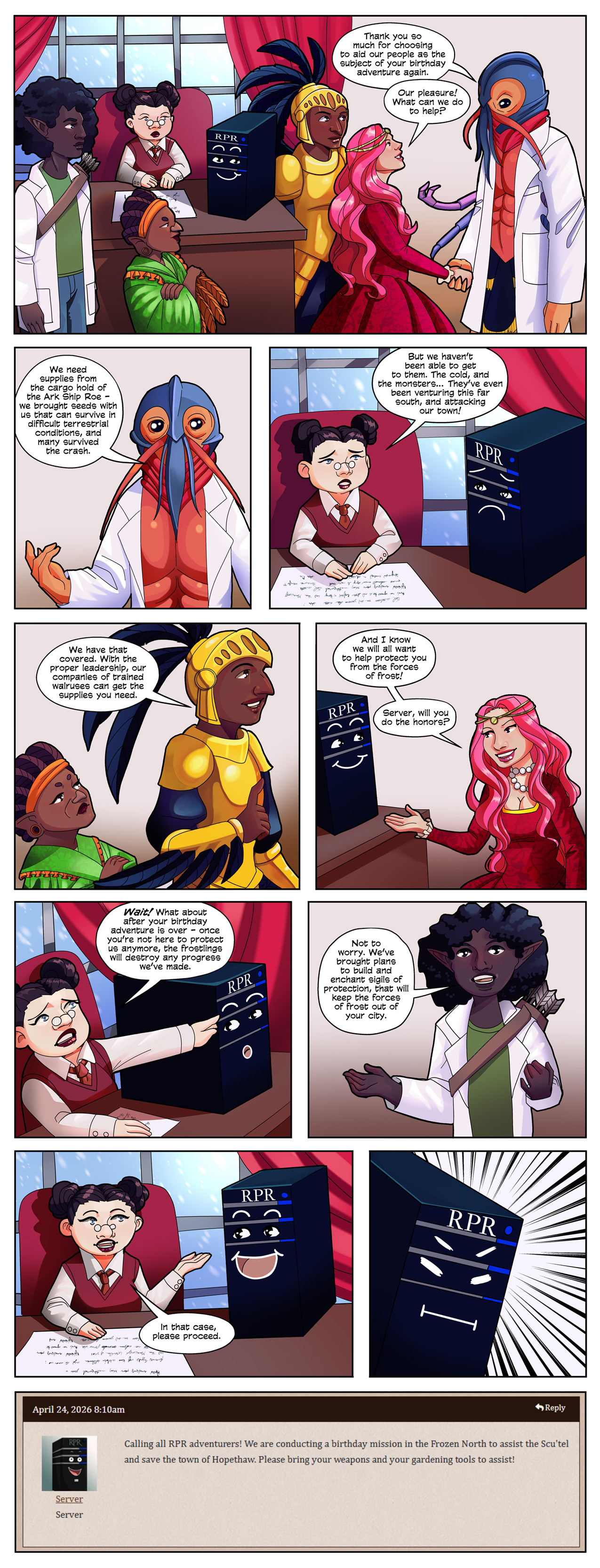 The Epic Week kick-off comic. Please see full description below.