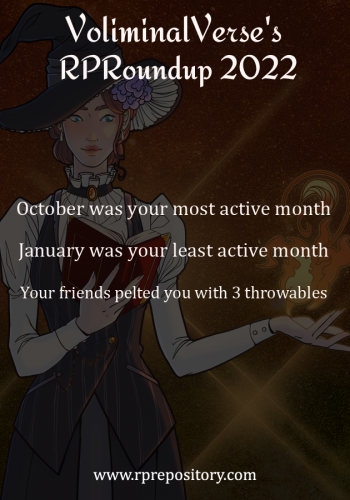 VoliminalVerse's 2022 RPR Roundup: October was your most active month, January was your least active month, Your friends pelted you with 3 throwables