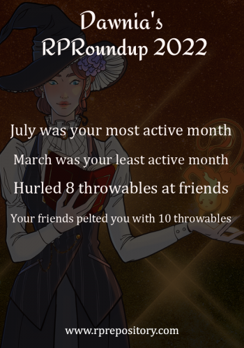 Dawnia's 2022 RPR Roundup: July was your most active month, March was your least active month, Hurled 8 throwables at friends, Your friends pelted you with 10 throwables
