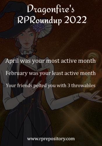 Dragonfire's 2022 RPR Roundup: April was your most active month, February was your least active month, Your friends pelted you with 3 throwables