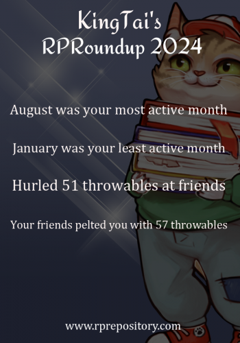 KingTai's 2024 RPR Roundup: August was your most active month, January was your least active month, Hurled 51 throwables at friends, Your friends pelted you with 57 throwables