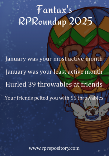Fantax's 2025 RPR Roundup: January was your most active month, January was your least active month, Hurled 39 throwables at friends, Your friends pelted you with 55 throwables