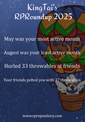 KingTai's 2025 RPR Roundup: May was your most active month, August was your least active month, Hurled 33 throwables at friends, Your friends pelted you with 37 throwables