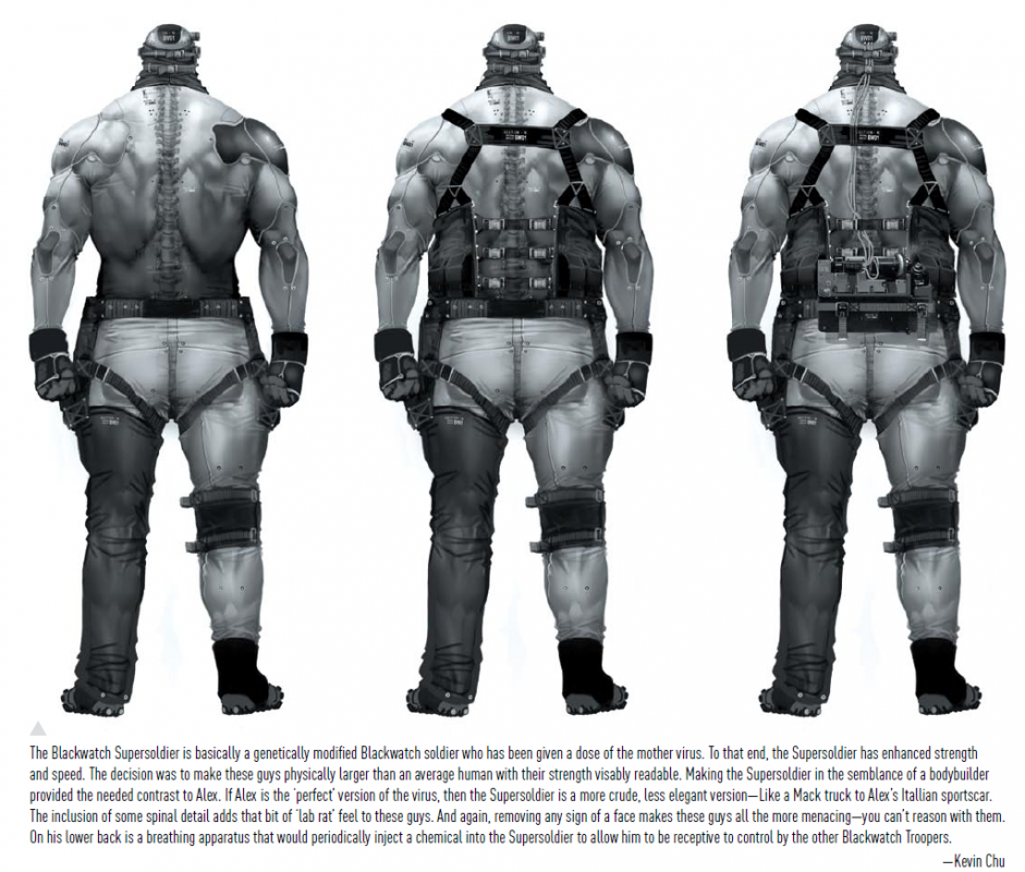 Subject 234-E has been infected with a modified strain of the Cryptem virus. This has improved his overall abilities pushing them to near superhuman levels. The implanted cybernetics in his body regulate his oxygen intake, water intake, as well as monitor