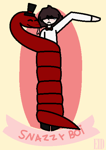Vincent and his little nope-rope buddy Snake, He often puts a top-hat on Snake.