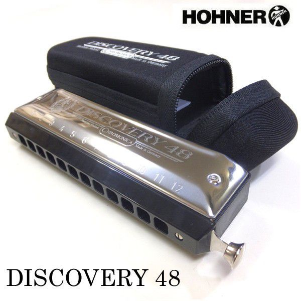 A Hohner Discovery 48 in the key of c. His dad taught him to play the harmonica at age 5 and gave him this one at age 8.