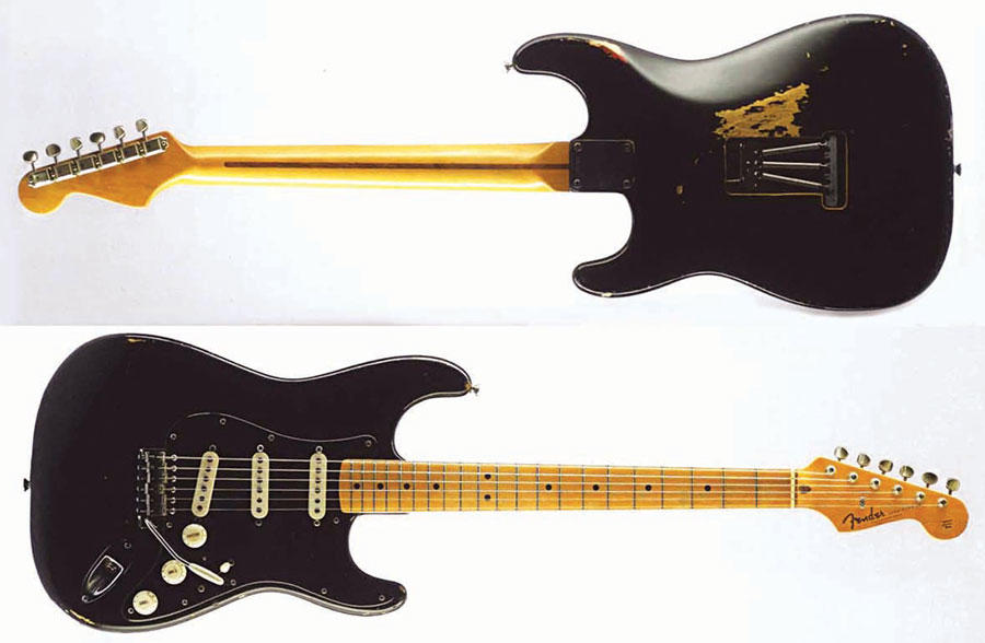 A black 1970's strat with the same modifications as the one used by David Gilmore.