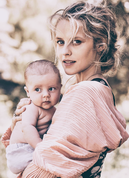 Abby and her daughter, taken a few weeks before she was blinded