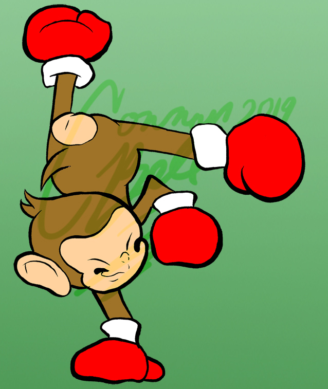 Monkey-Doo has no style... he has no grace... he just punch and kick people... in the face!