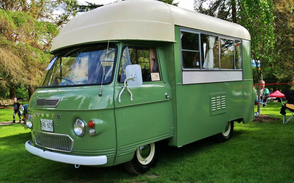 A 1968 commer highwayman. He bought it to make traveling to gigs easier.