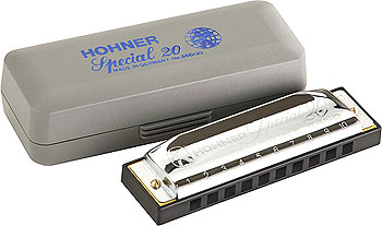 A Hohner special 20 in c. It was a 5th birthday gift from his dad. He now has one in all 12 keys.