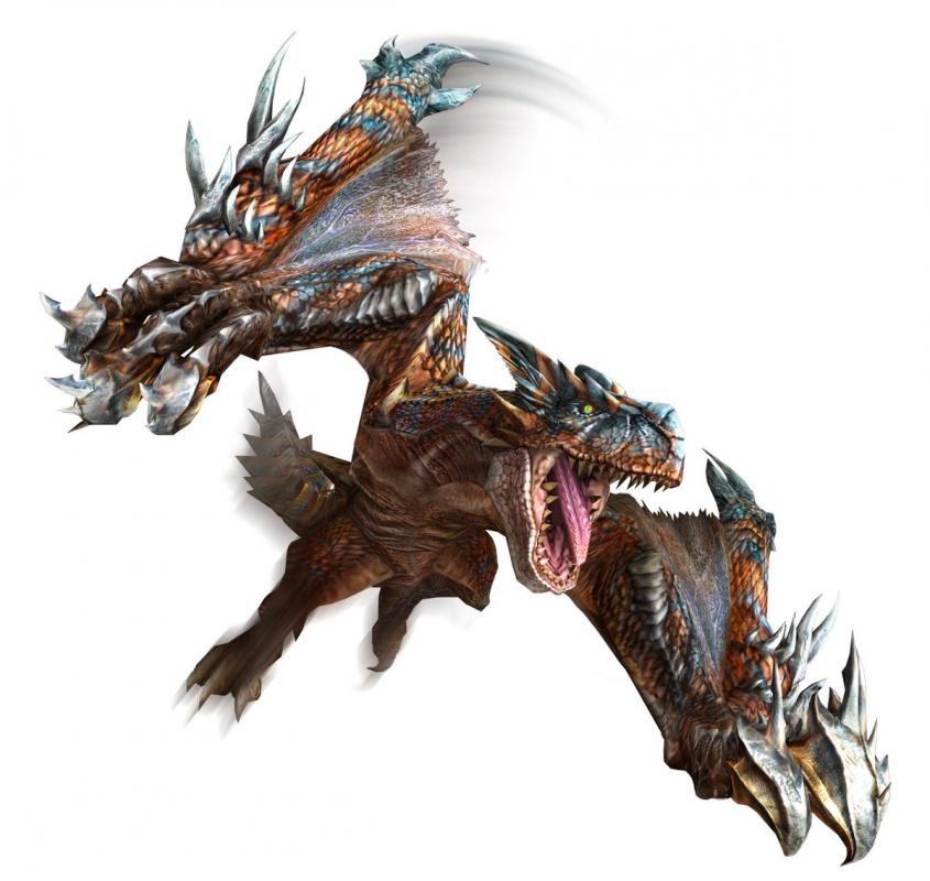 Evolved Tigrex that are larger and more vicious than their counterparts. Their forewings developed blue spikes on the wing tip, silver spikes near their claws and metal colored scales on their arms. Their front claws increased in size heavily.