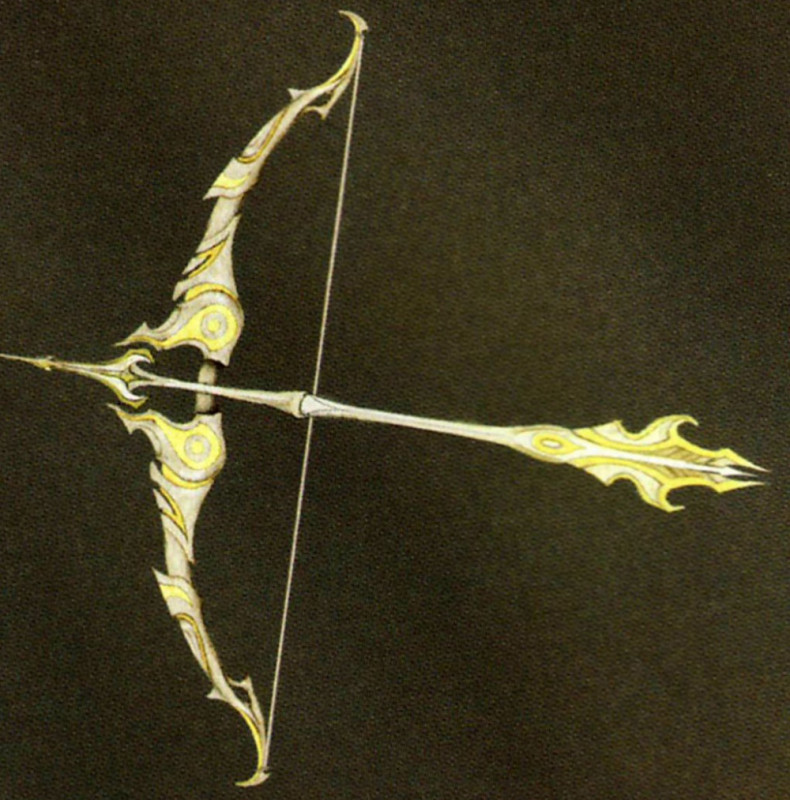 The bow shoots arrows made of light energy.