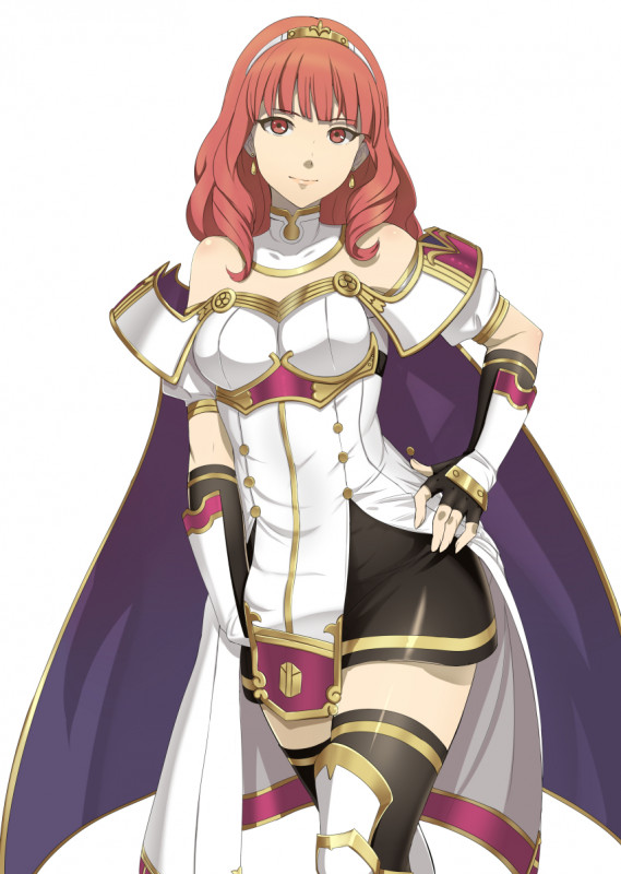 For some reason, her form as a human resembles Celica from the One Kingdom of Valentia. Her behavior in this form is notably different, however.