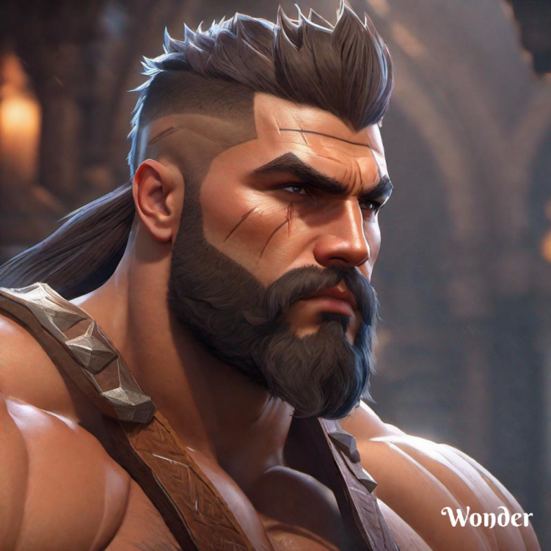 I know Dustin looks a lot different from the image but this is his fantasy look. The beard just covers his features a bit and he’s super bulky so his face will change