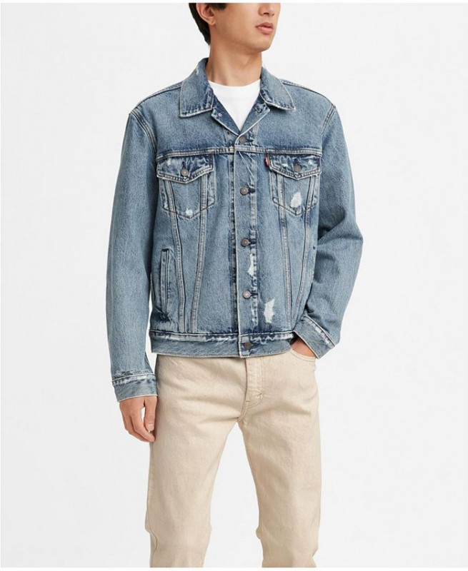 A well worn Levi's denim jacket. It was an 18th birthday gift from his papa.