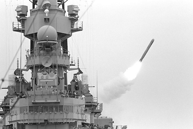 Missouri firing a missile