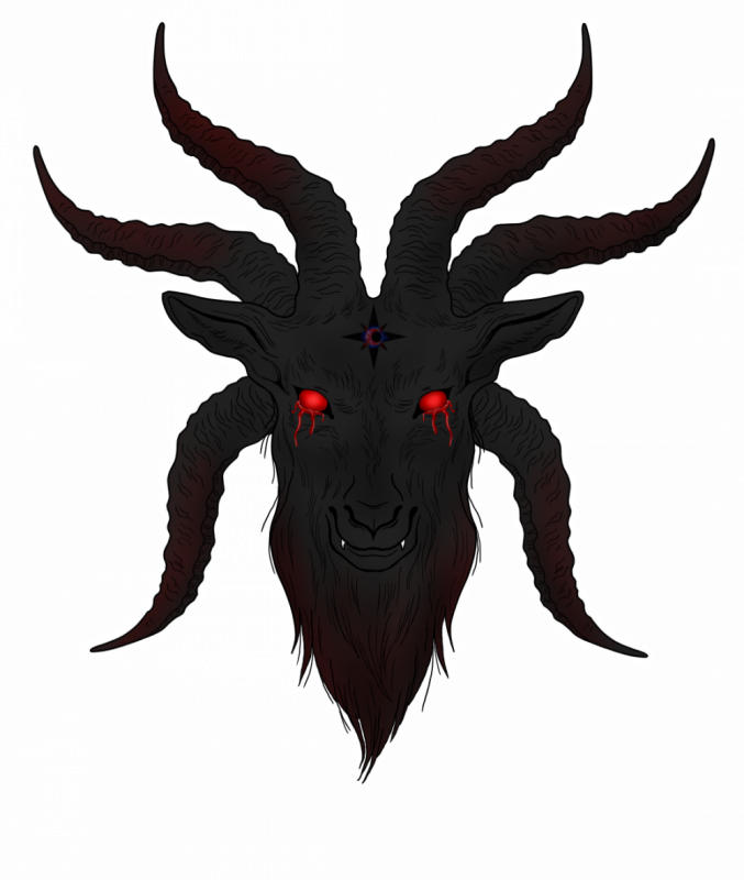 The Goat Demon, a result of Balthiel's tainted grace, held back by the collar Balthiel wears.