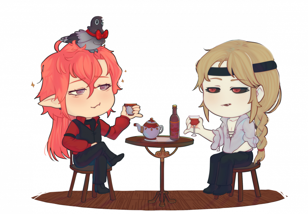 Constantin and Valen enjoying some drinks