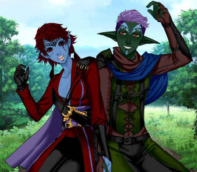 Yvaddri the Half-Ogre (Left) and Finnick the Half Troll (Right)