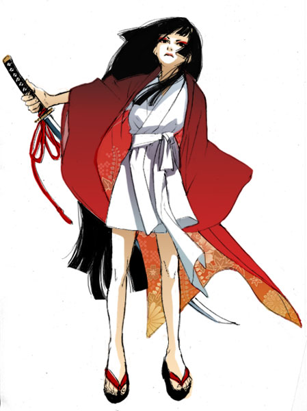 Esme in samurai clothing