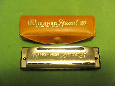 A Hohner Marine band Special 20 in C. He's had this one since 1954. He now owns one like this in all 12 keys.