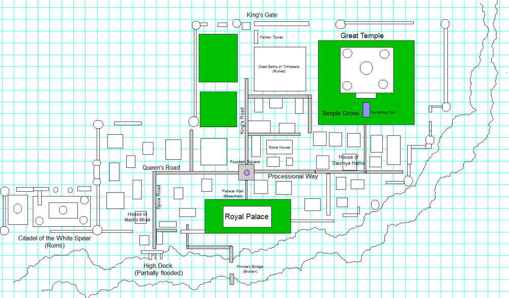 The ruins of the High City of Tirthasana as they are in the modern day.