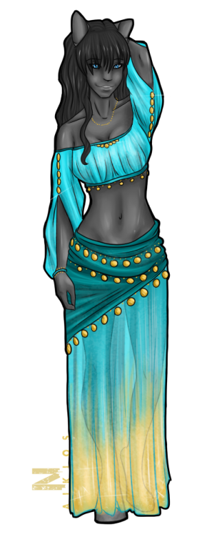 The newest picture of Khalilah, just a little bit older, a little bit more mature. Drawn by the lovely and talented Naikios on DevianArt.