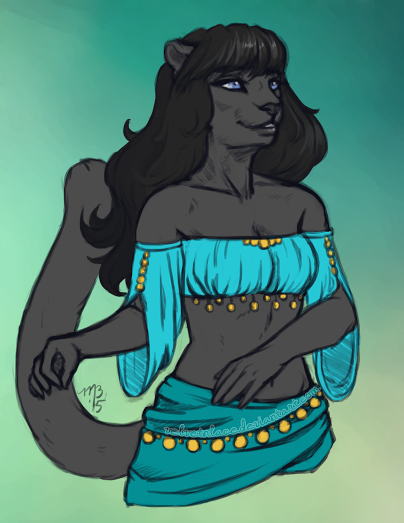 My absolute FAVORITE picture of Khalilah. Drawn by the oh so talented Velvet'nLace on DeviantArt.