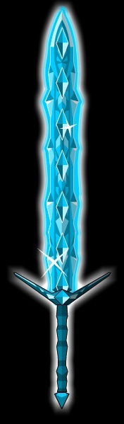 The crystal blade that bazil uses in combat that rivals his massive size. its light weight due to the core is merged with him.