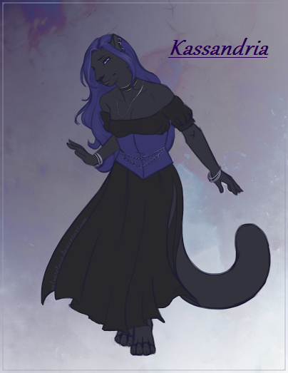 Kassandria, commissioned and drawn by the beautiful Velvet 'n Lace! (http://velvetnlace.deviantart.com/)