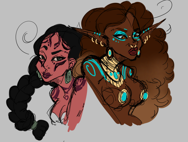 Calypso and my other character, Sequoya
