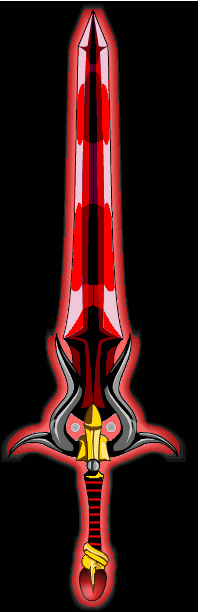This is Arenfaebolgs claymore, Oblivion, the blade is 9 feet long and made of pure blood crystal, A material forged by Arenfaebolg from the blood of his slain. Inside lies the real blade obilvion, The crystal keeps its power sealed, and only Arenfaebolg c