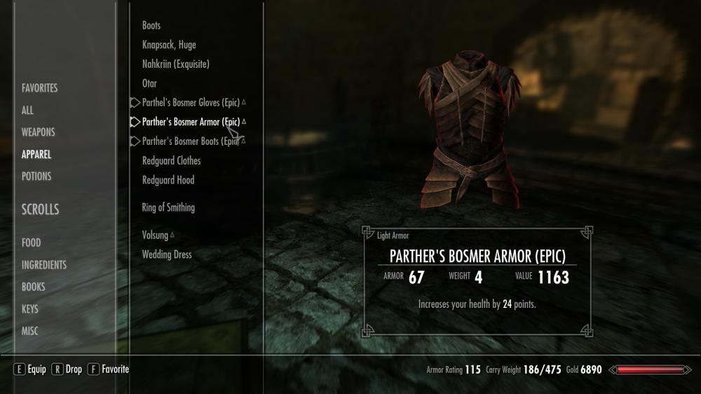 An armored chest piece made from typical Bosmer design.