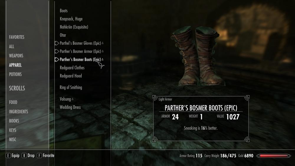 Boots made from typical Bosmer design.