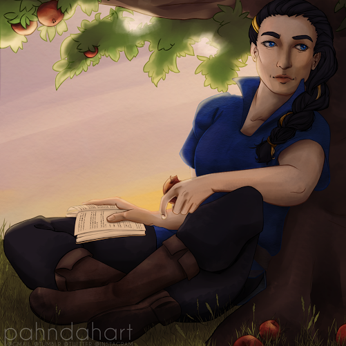 G in a rare moment of peace. Art is by pahndaart of tumblr.