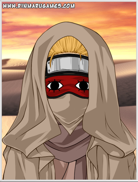 Sam is dressed in his full seer outfit, complete with the eye mask, mainly intended to freak people out, but also to keep is eyes undistracted as he reads the sands.
