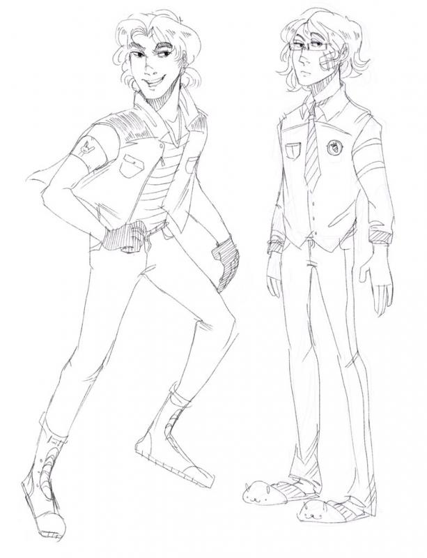 Kayden (Left) and Matthias (Right) in different clothes than their usual jackets/sweaters