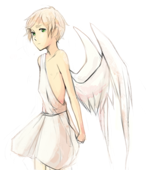A drawing, depicting an angel of similar appearance.