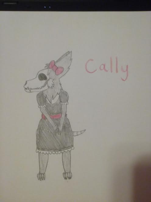 A picture of Cally with her head turned. She is shown wearing her usual outfit.