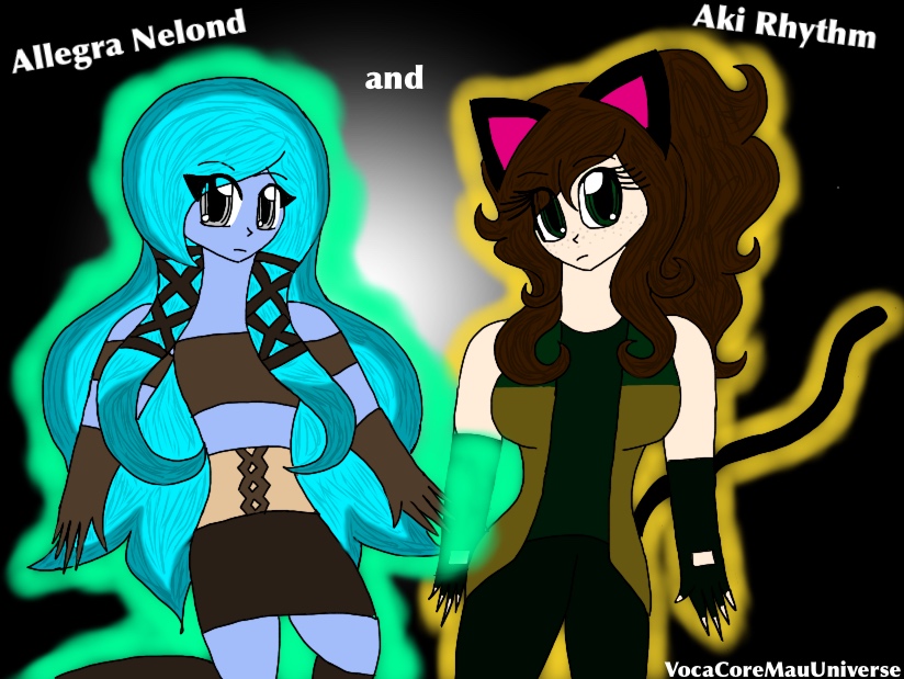 Here she is in her demon mode (telekinetics are half-demons) with her best friend, Aki Rhythm (doesn't belong to me). @Raewaffle calls her a light blue smurf. :)