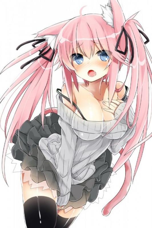 This is Sophia when she is in her Neko (half cat) form. Oddly, when a Neko, her clothes become better suited for her form.