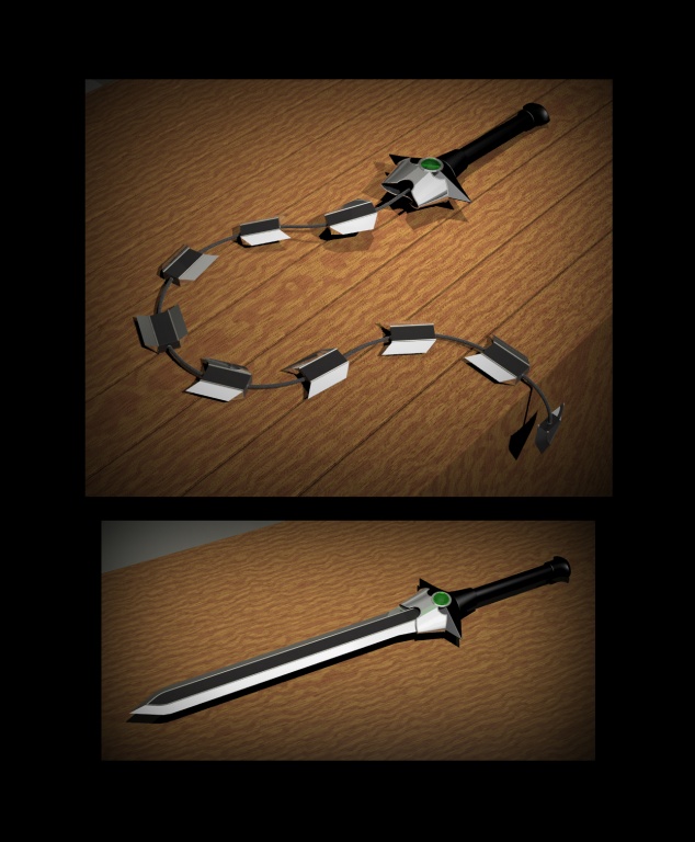 This is not exactly how the sword looks, but this is how it works.