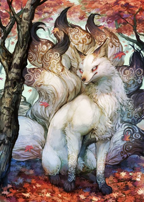 A form that consists of nine tails and the look of a true fox.. In this form, her tails burn fire at the tips and her claws emit a form of lightning.  She has access to all her powers save for entering dreams.